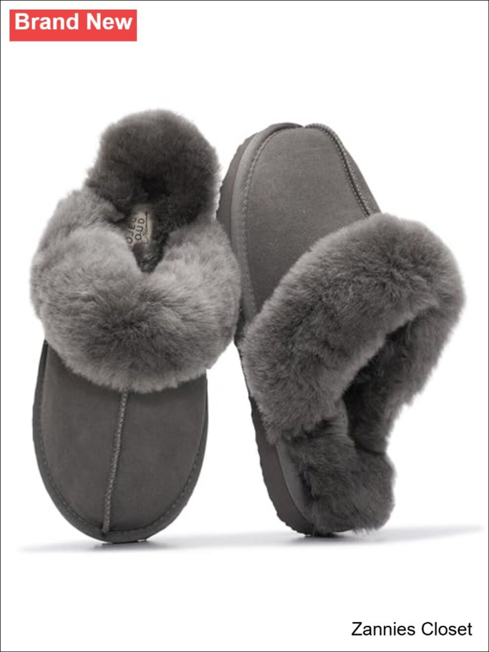 ✨ Genuine Leather Fur-Lined Clog Slippers Memory Foam Non-Slip EVA Mule Shoes